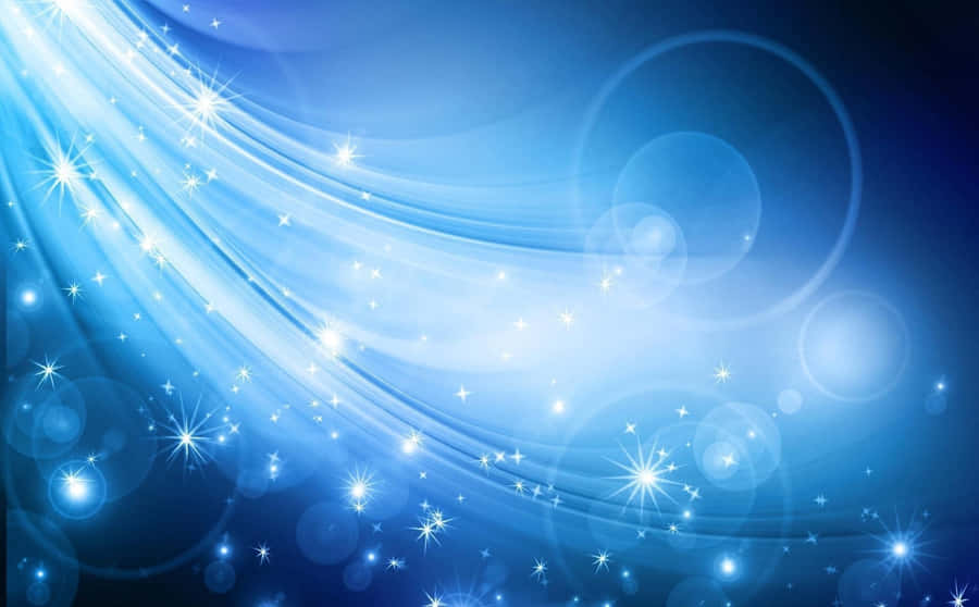 Blue Girly Dark Light Sparkling Stars Wallpaper