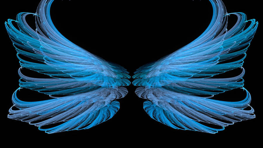 Blue Glowing Wings Wallpaper