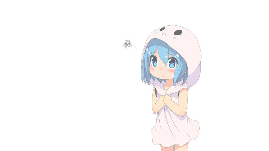 Blue-haired Anime Kid Wallpaper