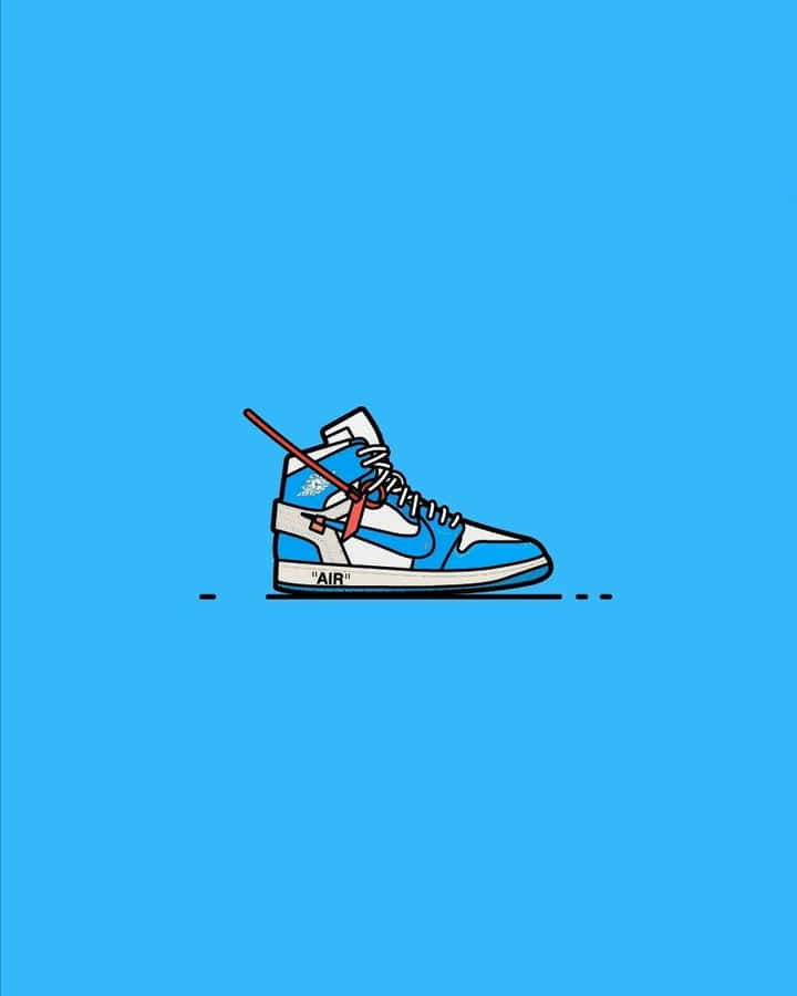 Blue High Top Sneaker Illustration Wallpaper