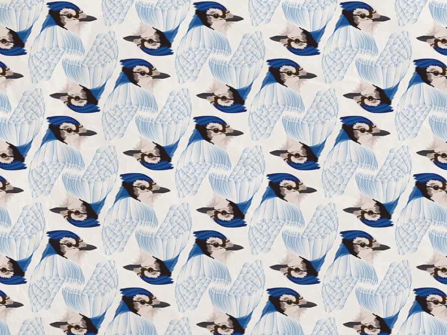 Blue Jay Pattern Background Wallpaper