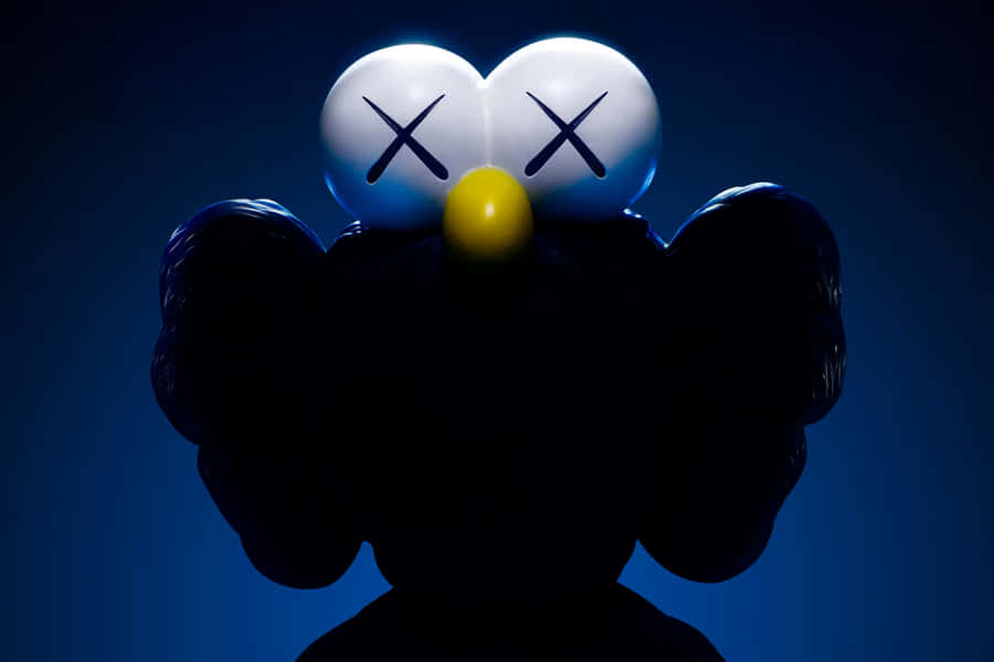 Blue Kaws Figure Silhouette Wallpaper
