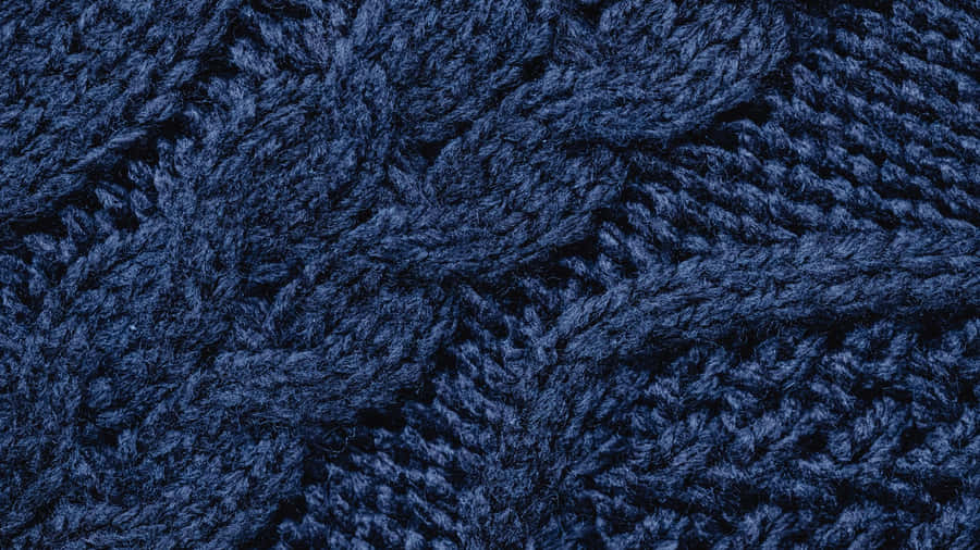 Blue Knitted Cable Pattern Wallpaper