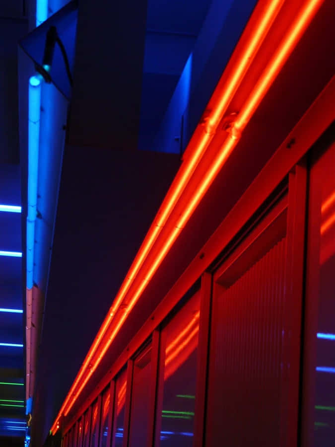 Blue Led Doors Art Wallpaper