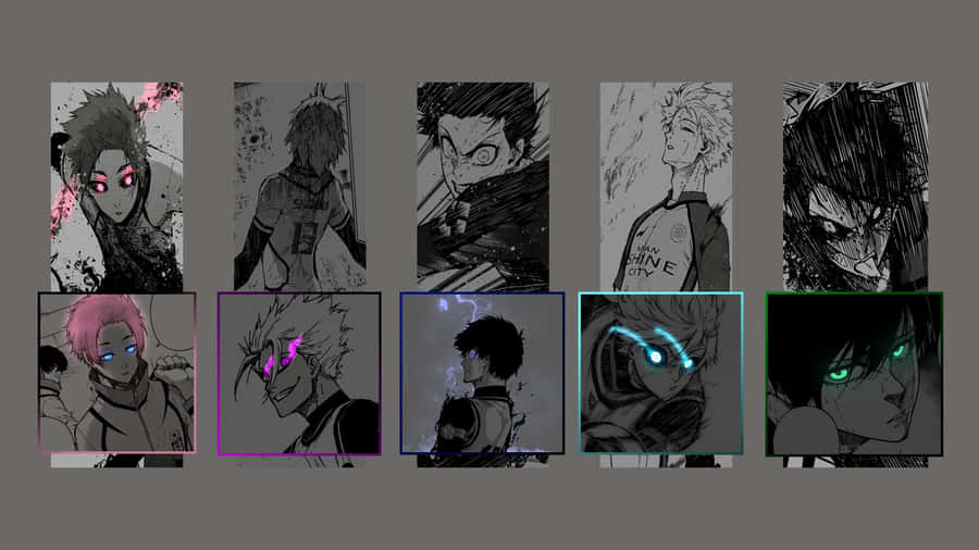 Blue Lock Character Collage Wallpaper