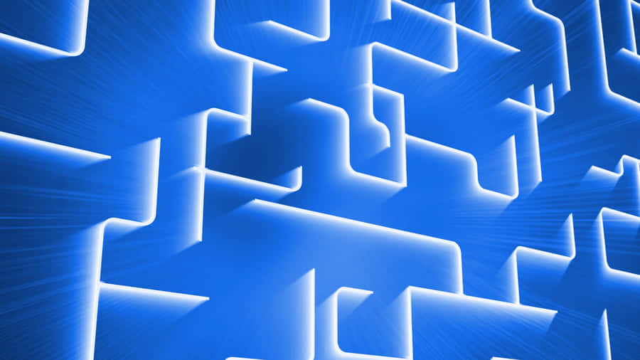 Blue Maze Pattern Wallpaper