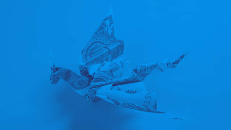 Blue Money Aesthetic Art Wallpaper