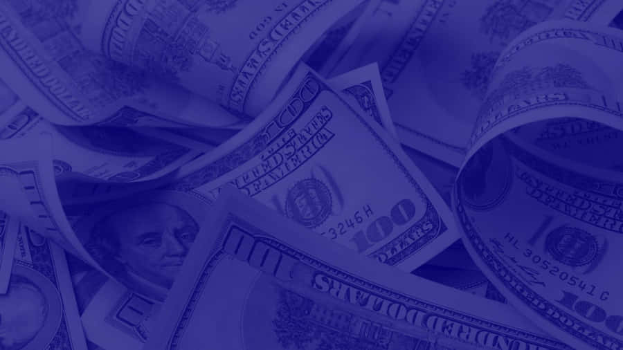 Blue Money Aesthetic Vibes Wallpaper