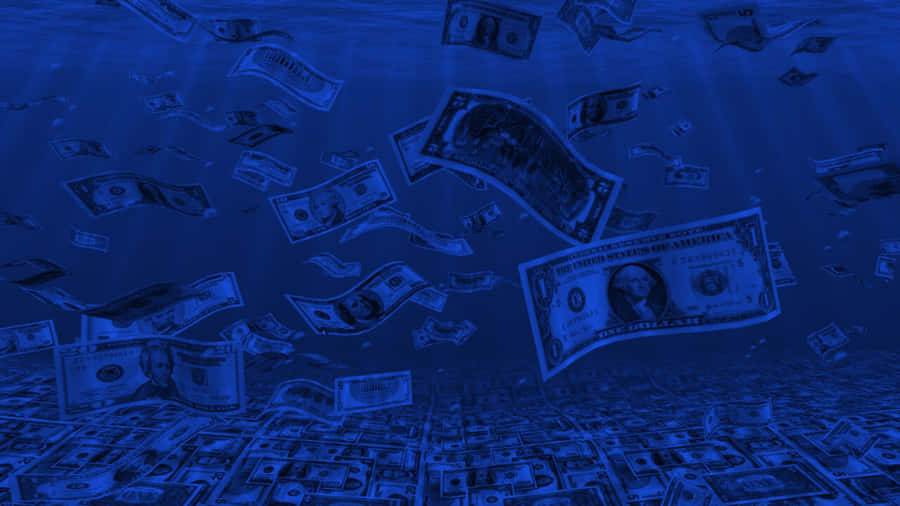 Blue Money Flow Wallpaper