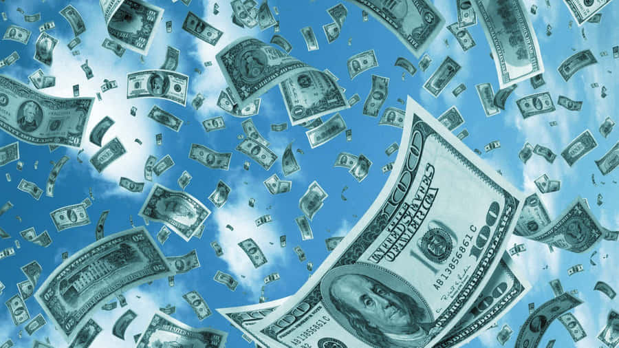 Blue Money Rain Wallpaper