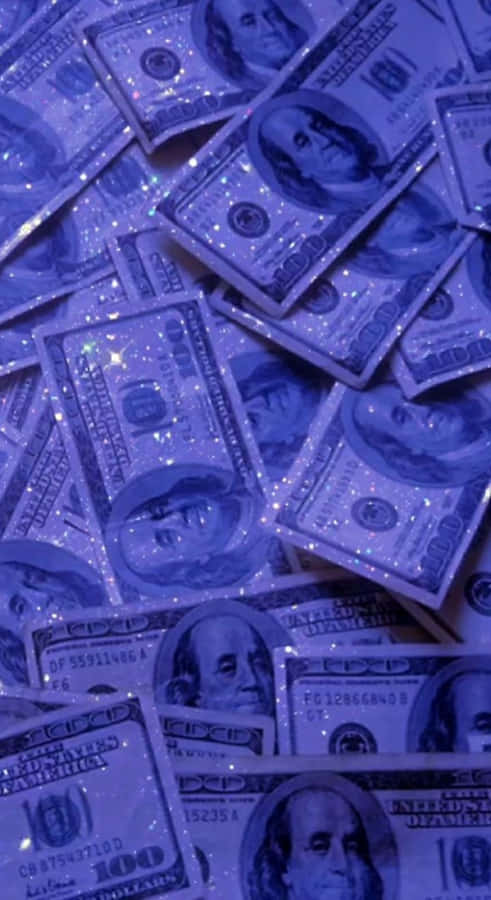 Blue Money Sparkle Vibes Wallpaper