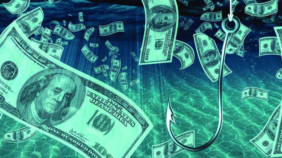 Blue Money Underwater Scene Wallpaper