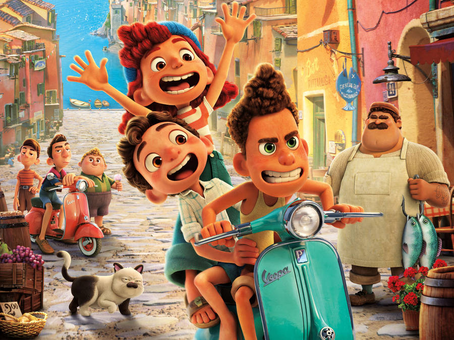 Blue Motorcycle Pixar Luca Wallpaper