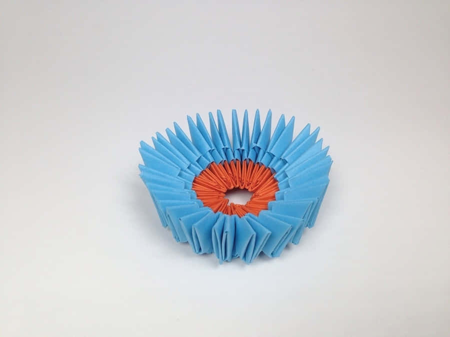 Blue Orange Origami Wreath Wallpaper