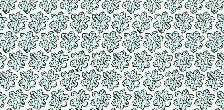 Blue Outlined Snowflakes Pattern Wallpaper
