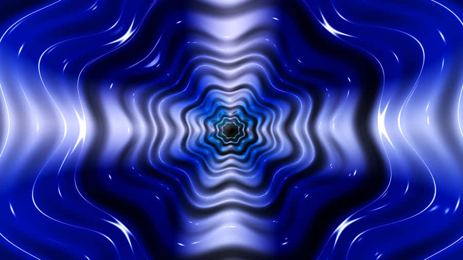 Blue Pattern Star Wave Wallpaper