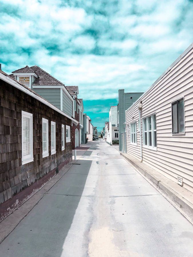 Blue Sky And White Street Wallpaper