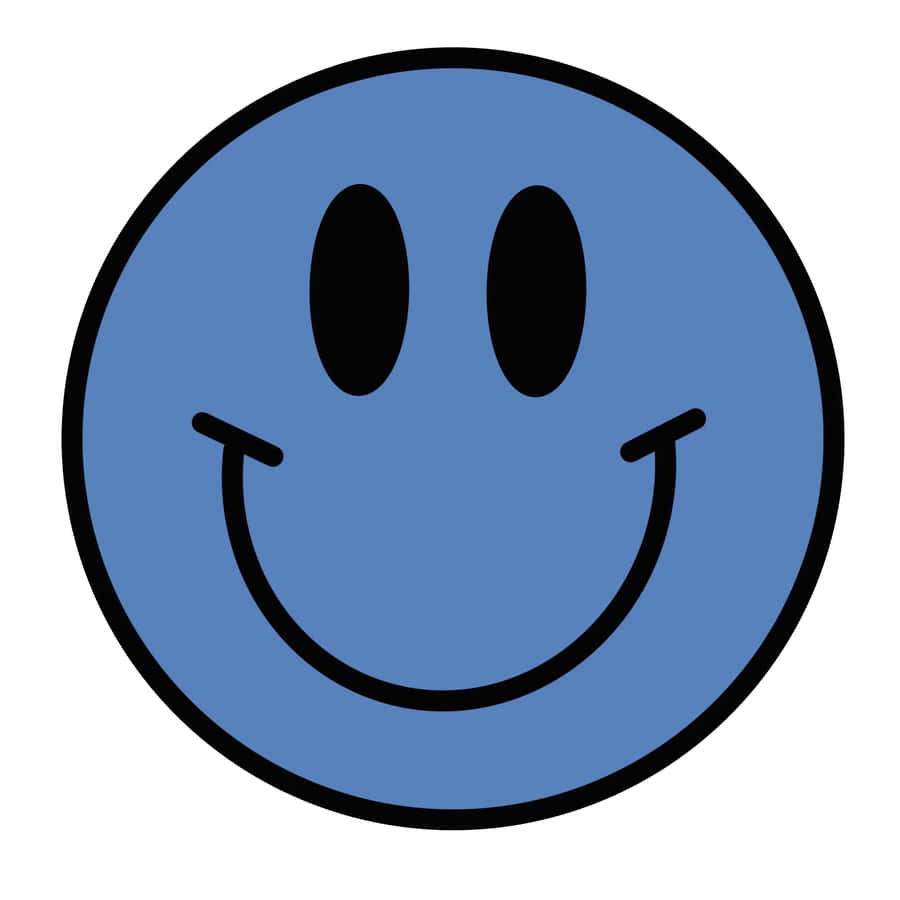 Blue Smiley Face Graphic Wallpaper