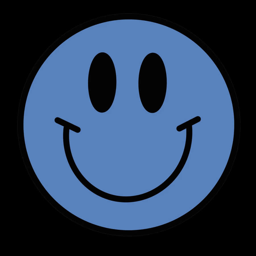 Blue Smiley Face Graphic Wallpaper