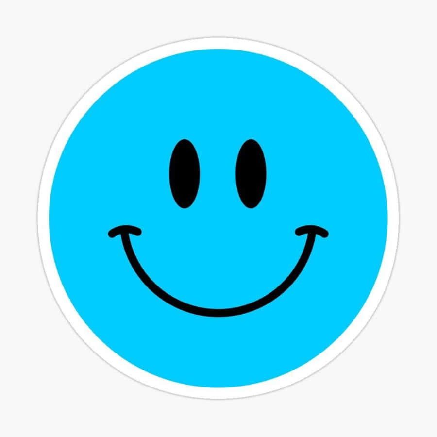 Blue Smiley Face Graphic Wallpaper