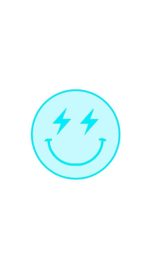 Blue Smiley Face Lightning Eyes Preppy Style Wallpaper