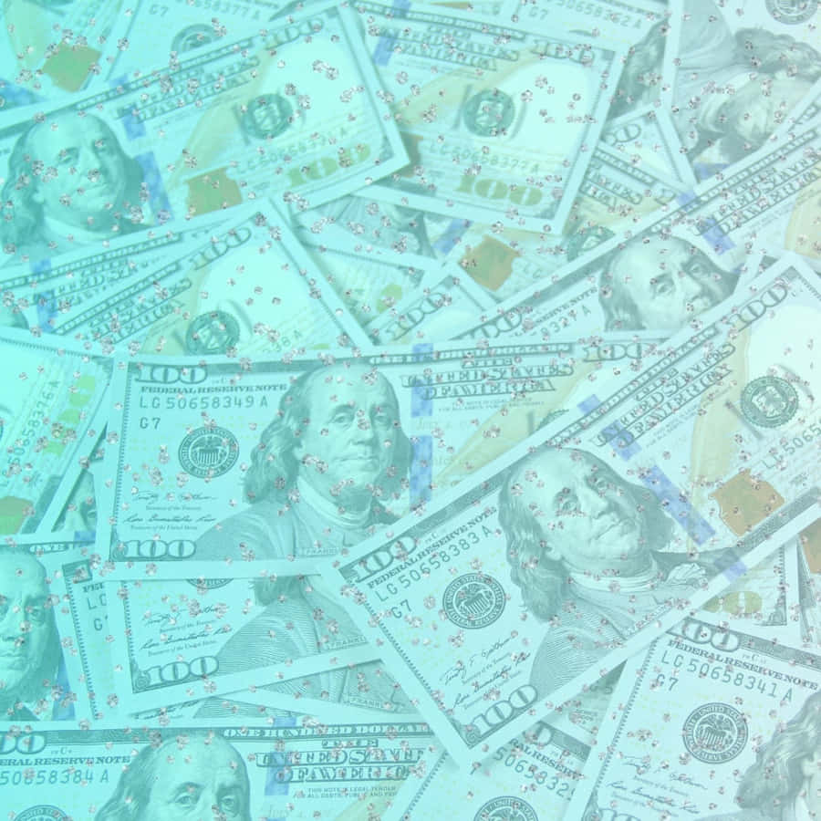 Blue Tinted Money Background Wallpaper