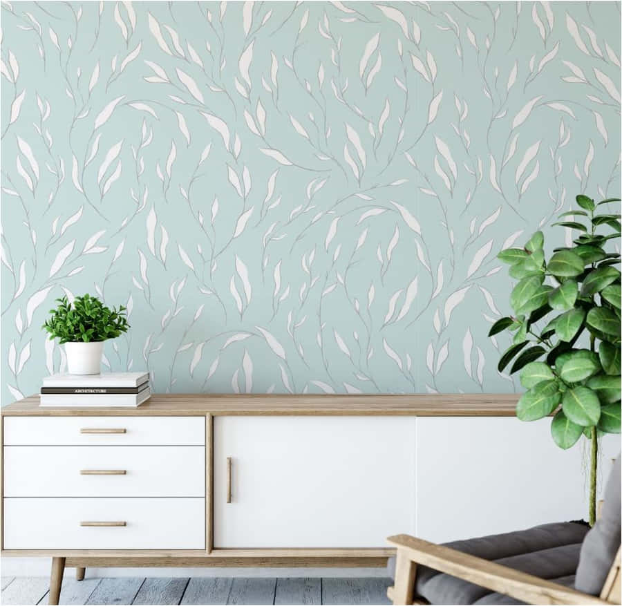 Blue Wall With Subtle Design Wallpaper