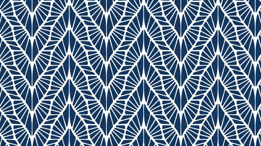 Blue White Chevron Pattern Wallpaper