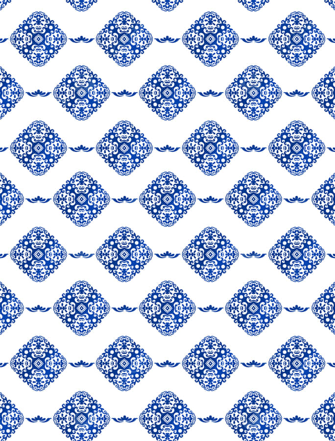 Blue White Porcelain Pattern Wallpaper