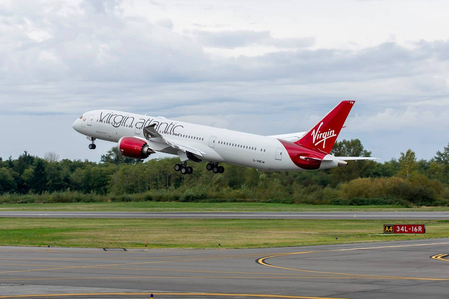 Boarding Virgin Atlantic Airplane Wallpaper