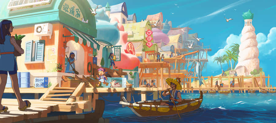 Boating Adventure On Pristine Waters Wallpaper