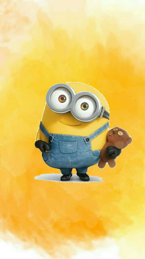 Bob With Bear Despicable Me Minion Iphone Wallpaper
