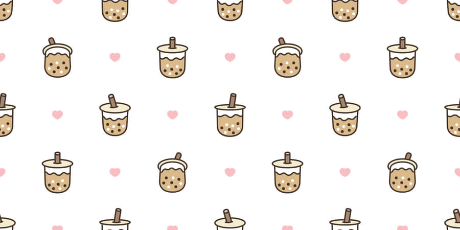 Boba Tea Pattern Wallpaper Wallpaper