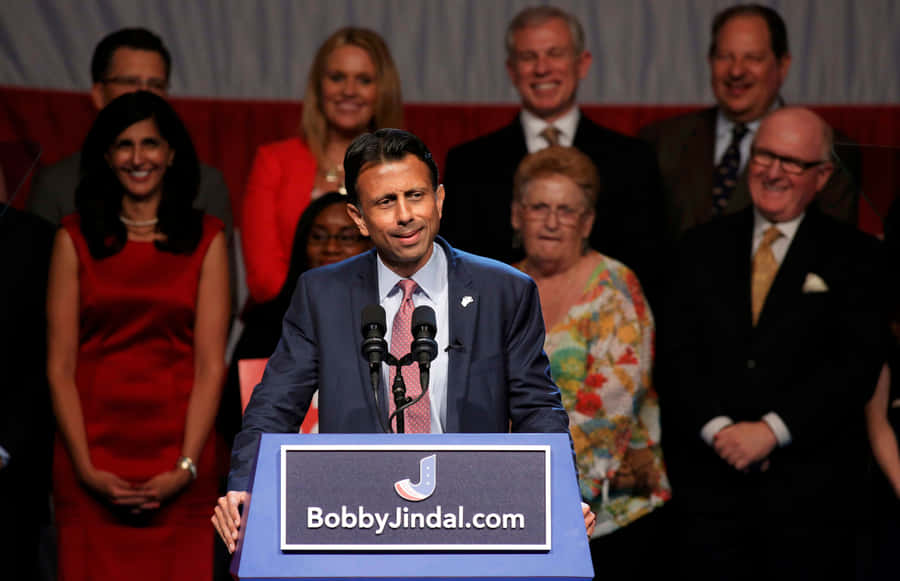 Bobby Jindal At A Campaign Event Wallpaper