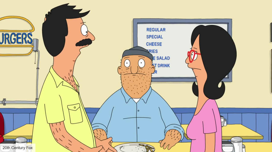 Bobs Burgers Teddy With Linda And Bob Wallpaper