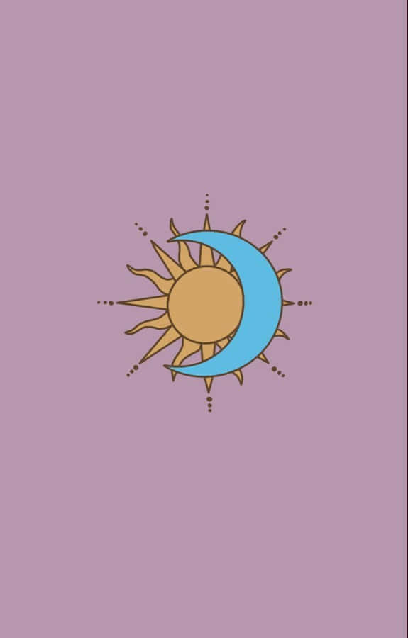 Bohemian Sun Moon Illustration Wallpaper