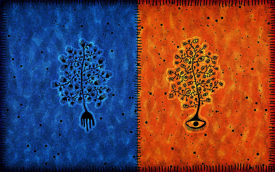 Bold Shades Of Red And Blue Create A Striking Contrast Wallpaper