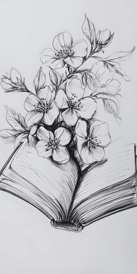 Boox Palma Floral Sketch Wallpaper