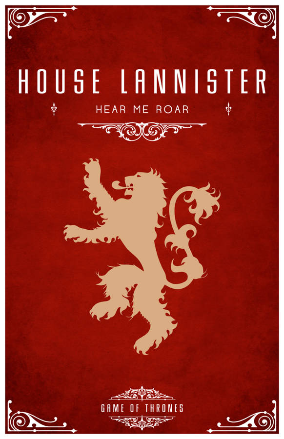 Bordered House Lannister Wallpaper