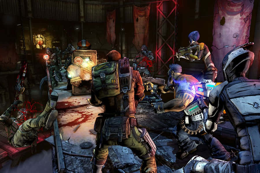 Borderlands2 Vault Hunters In Action Wallpaper