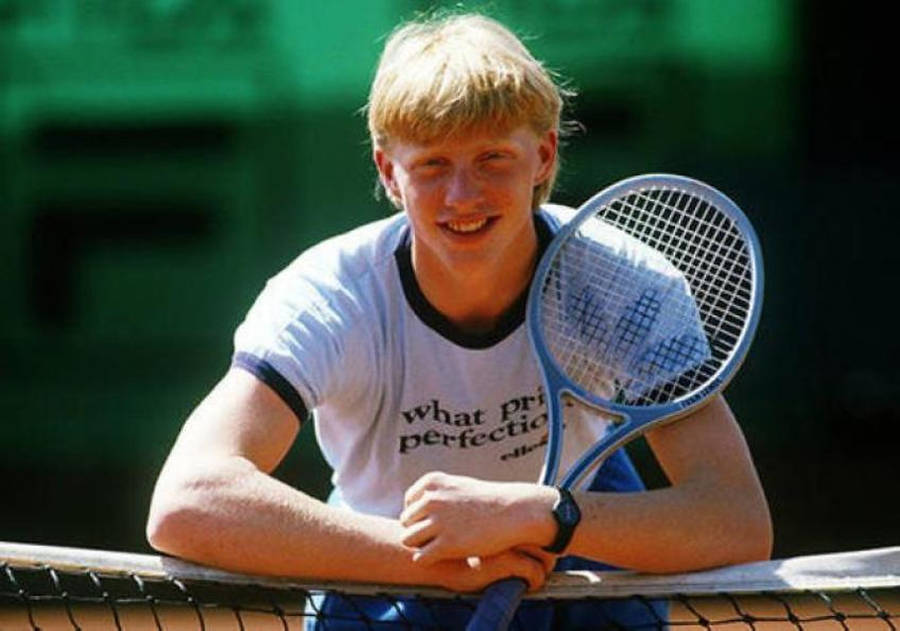 Boris Becker In Full Competitive Swing Wallpaper