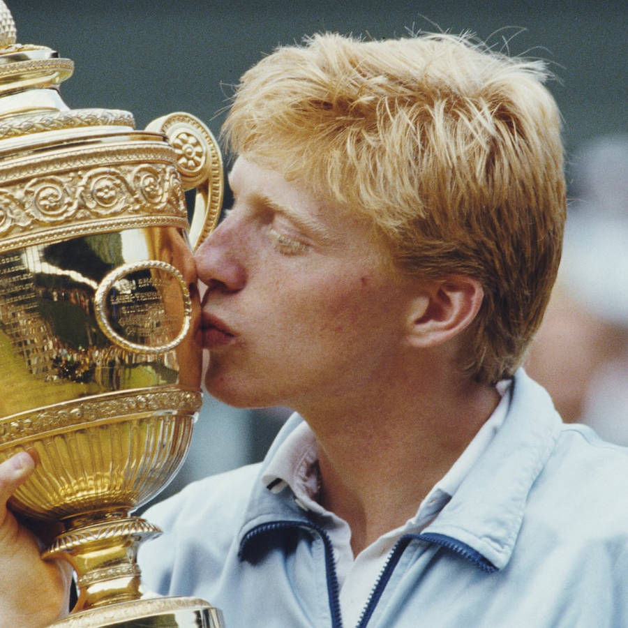 Boris Becker Kissing Trophy Wallpaper