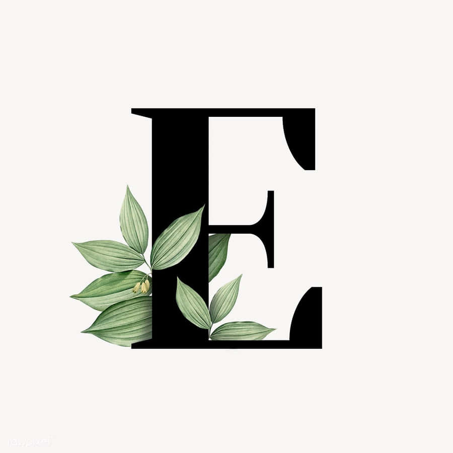 Botanical Letter E Art Wallpaper