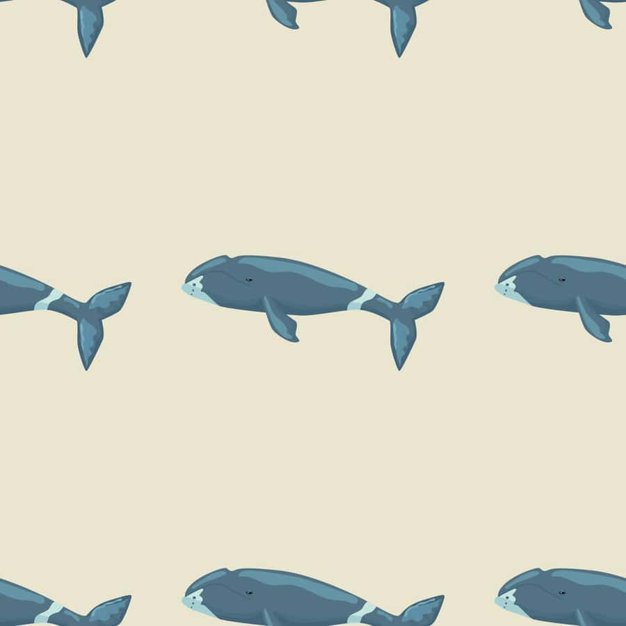 Bowhead Whale Pattern Wallpaper Wallpaper