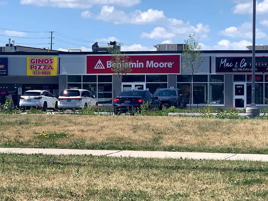 Brampton Storefronts Ginos Pizza Benjamin Moore Wallpaper