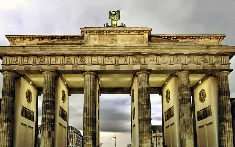 Brandenburg Gate Dark Cloudy Sky Wallpaper