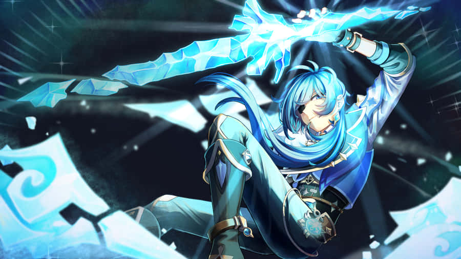 Brave Cryo Knight - Kaeya Of Genshin Impact Wallpaper