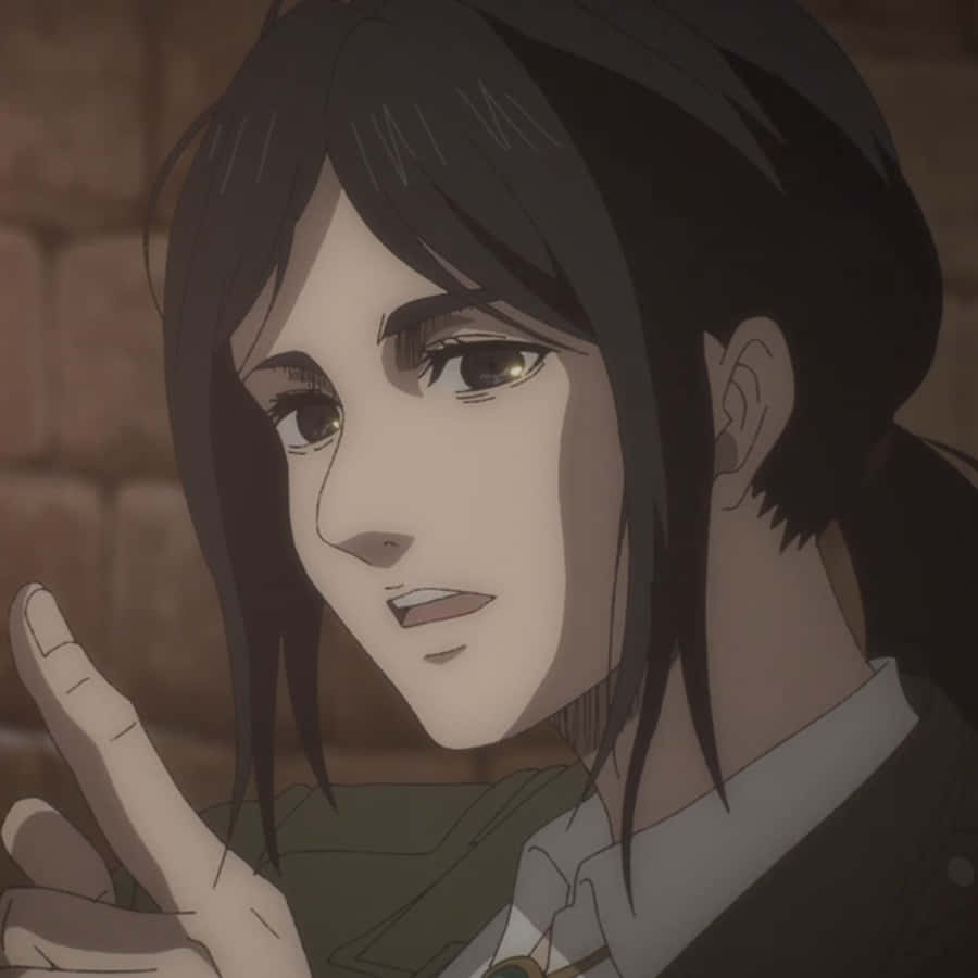 Brave Warrior Pieck Finger In A Moment Of Reflection Wallpaper