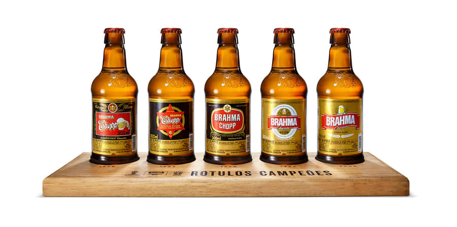 Brazilian Brahma Beer Bottles On Flight Tray Wallpaper