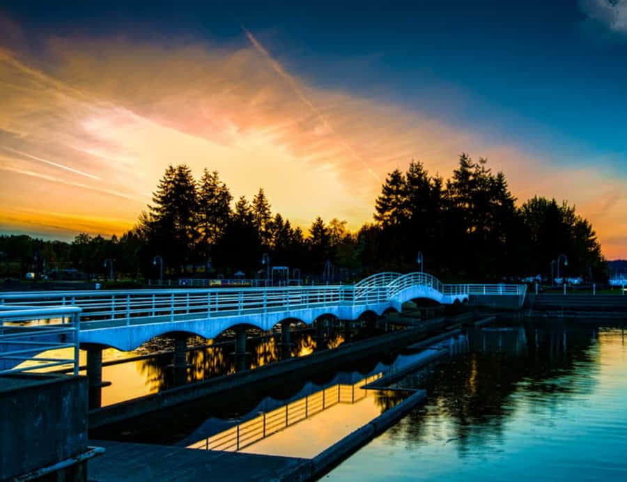 Breath-taking Sunset View At Nanaimo Harbour Wallpaper